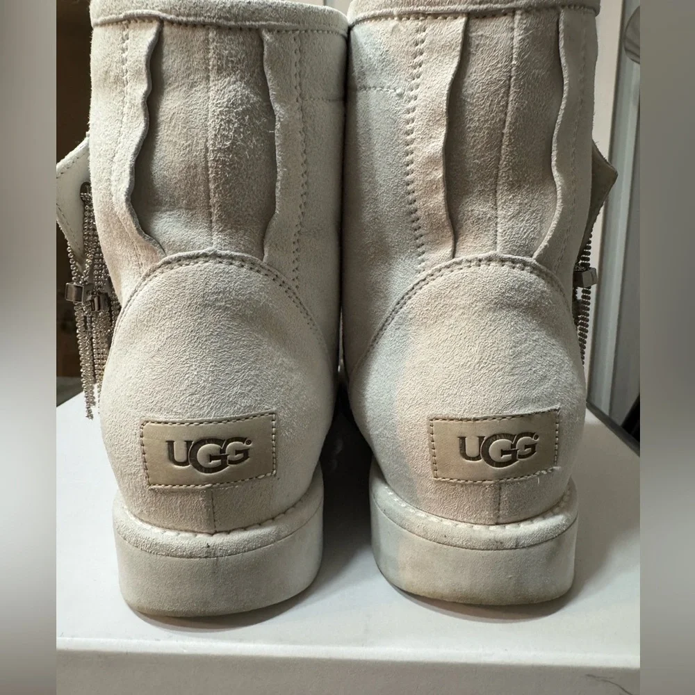 UGG Women's Karisa Everlasting Swarovski Glitter Charm Boots In White Size 10 - Picture 12 of 16